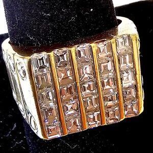 Very Unique Custom Made Men's 25 Square Fancy Diamonds about 2.5 cts.12grs.(10.)